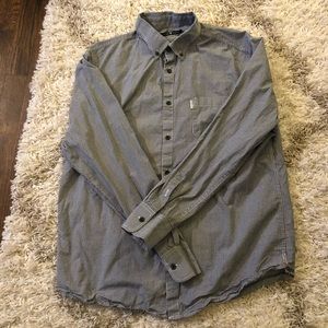 Five Four Mens Gray Plaid Button Down Shirt XL